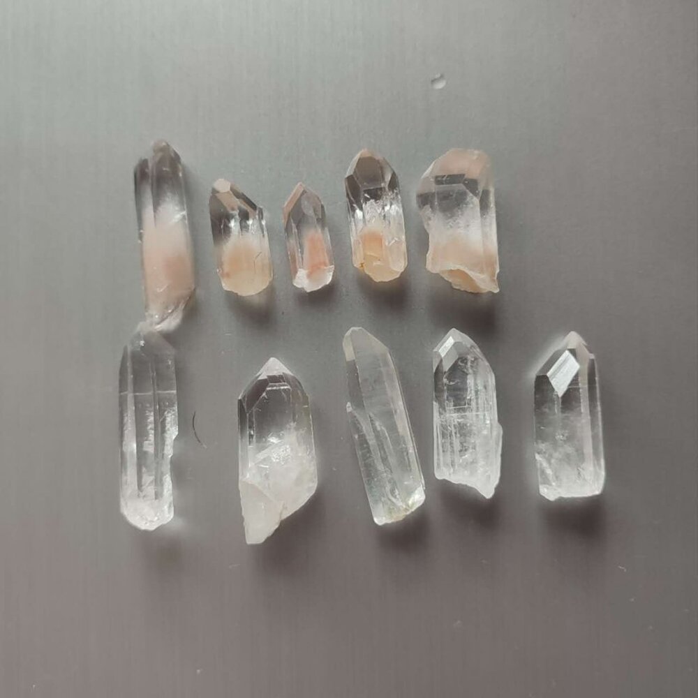 Natural Red Rutilated Quartz and Clear Quartz Crystal